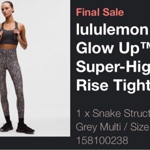 lululemon athletica Grey Multi Super-High Rise Tights